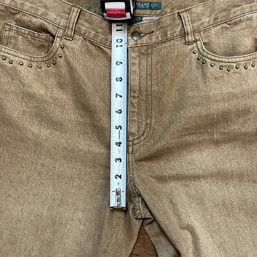 Ralph Lauren Jeans Light Brown 100% Cotton Studded Bootcut Western Jeans Size 10 - Picture 6 of 7